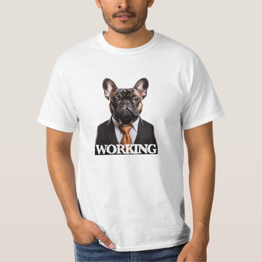 Werkhond Franse bulldog frenchie baas puppy T-shirt (Voorkant)
