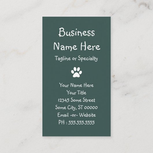 werkhonden visitekaartje (Achterkant)