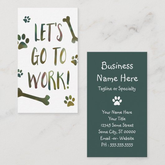 werkhonden visitekaartje (Voorkant / Achterkant)