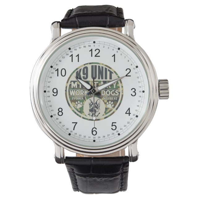 Werkhonden voor militaire K9-eenheden Horloge (Voorkant)