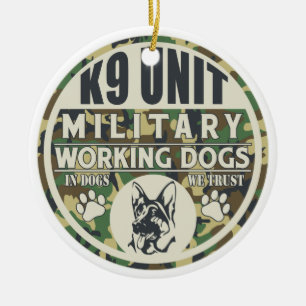 Werkhonden voor militaire K9-eenheden Keramisch Ornament