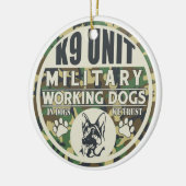 Werkhonden voor militaire K9-eenheden Keramisch Ornament (Links)