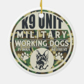 Werkhonden voor militaire K9-eenheden Keramisch Ornament (Achterkant)