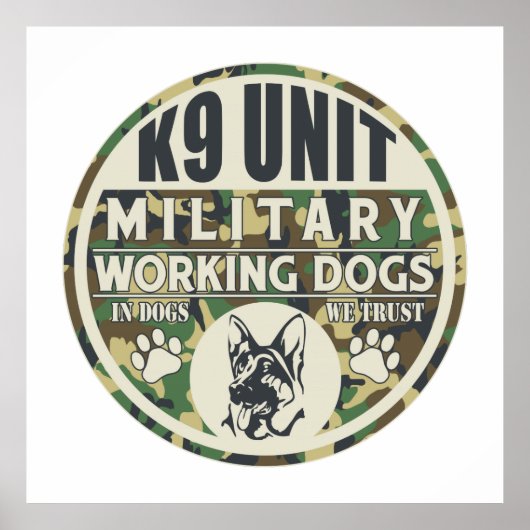 Werkhonden voor militaire K9-eenheden Poster (Voorkant)