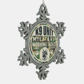 Werkhonden voor militaire K9-eenheden Tin Sneeuwvlok Ornament (Links)