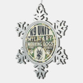 Werkhonden voor militaire K9-eenheden Tin Sneeuwvlok Ornament (Rechts)