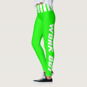 Werking in helder, neongroen en wit - ZEER kleuren Leggings (Links)