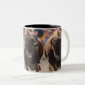 Werking van de stieren tweekleurige koffiemok (Voorkant rechts)