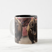 Werking van de stieren tweekleurige koffiemok (Voorkant links)