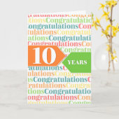 Werkjubileum 10 Jaar Kleurrijk Patroon Kaart (Gele Bloem)