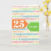 Werkjubileum 25 Jaar Kleurig Patroon Kaart (Gele Bloem)