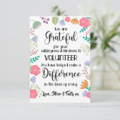 werkkaart voor vrijwilligers kaart (Staand voorkant)