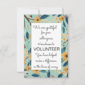 werkkaart voor vrijwilligers kaart (Voorkant)