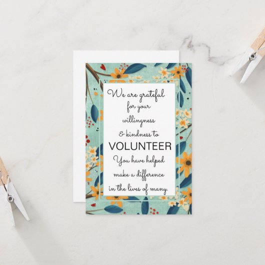 werkkaart voor vrijwilligers kaart (Voorkant / Achterkant in situ)