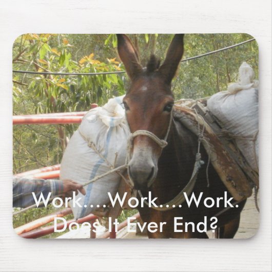 Werkkende Donkey Mousepad Muismat (Voorkant)