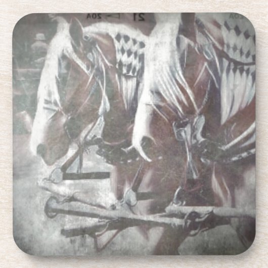 Werkkerpaarden Bier Onderzetter (Voorkant)