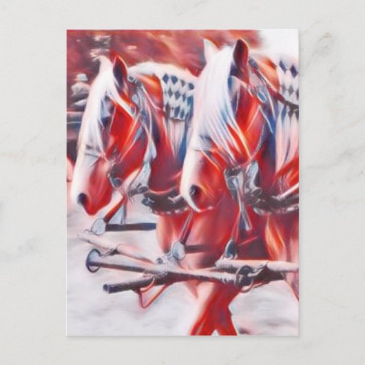 Werkkerpaarden Briefkaart (Voorkant)