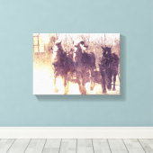 Werkkerpaarden Canvas Afdruk (Insitu (Houten vloer))