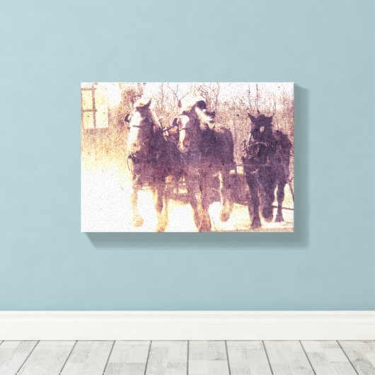 Werkkerpaarden Canvas Afdruk (Insitu (Houten vloer))