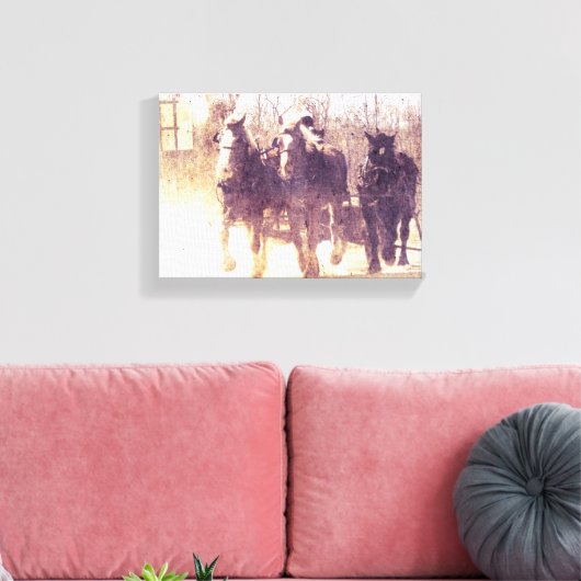 Werkkerpaarden Canvas Afdruk (Insitu (Woonkamer))