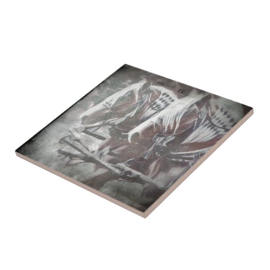 Werkkerpaarden Tegeltje (Zijkant)