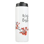 Werkkleding Gift Two Birds on Tree Branch Thermosbeker (Voorkant)