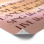 Werkliefdesbalans zacht Roos Inspirerend citaat Poster (Hoek)