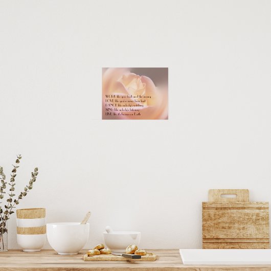 Werkliefdesbalans zacht Roos Inspirerend citaat Poster (Keuken)