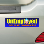 werkloos bumpersticker (Op auto)