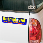 werkloos bumpersticker (Op Truck)