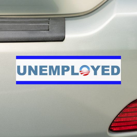 werkloos bumpersticker (Op auto)