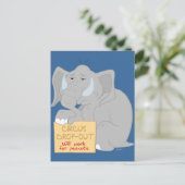Werkloos Circus Elephant Briefkaart (Staand voorkant)