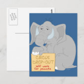 Werkloos Circus Elephant Briefkaart (Voorkant / Achterkant)