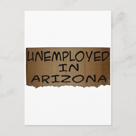 WERKLOOSHEID IN ARIZONA BRIEFKAART (Voorkant)