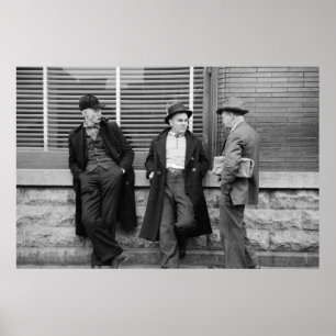 Werkloze mijnwerkers poster