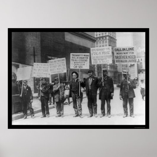 Werkloze parade NYC 1909 Poster (Voorkant)