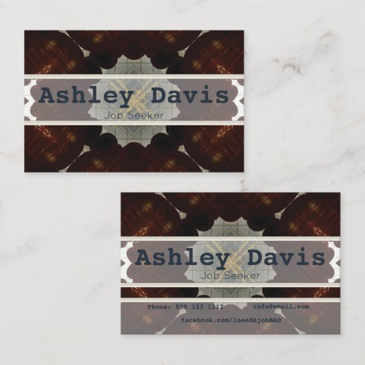 Werkloze visitekaartjes (Voorkant / Achterkant)