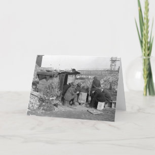 Werklozen en daklozen 1938 feestdagen kaart