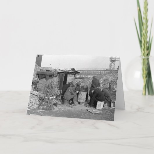 Werklozen en daklozen 1938 feestdagen kaart (Voorkant)