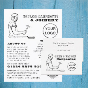  werkman, Carpentry, Carpenter Adverteren Flyer