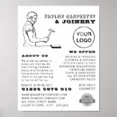 werkman, Carpentry, Carpenter Adverteren Poster (Voorkant)