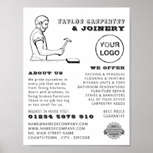 werkman, Carpentry, Carpenter Adverteren Poster
