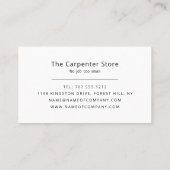 werkman, Carpentry, Carpenter Visitekaartje (Achterkant)