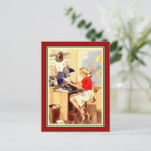 werkmeisje briefkaart (Staand voorkant)