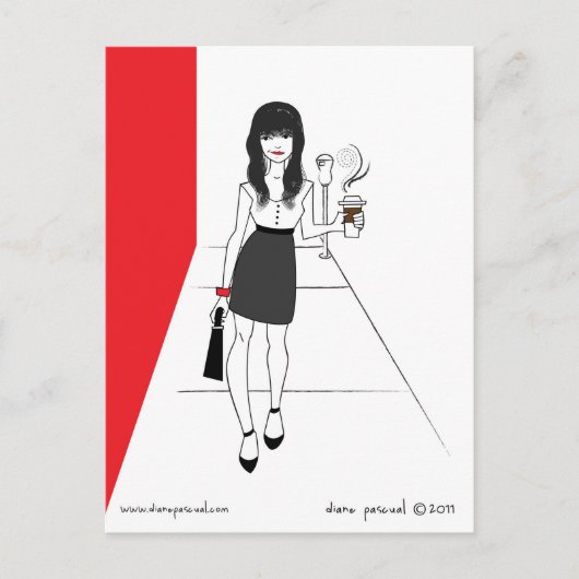 werkmeisje briefkaart (Voorkant)