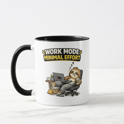 Werkmodus Minimaal Effort Grappige Luiaard Mok (Links)