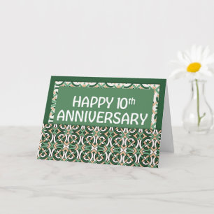 Werknemer 10e Jubileum Green Pattern Kaart
