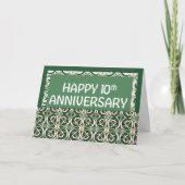 Werknemer 10e Jubileum Green Pattern Kaart (Voorkant)