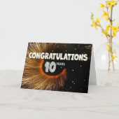 Werknemer 10e Jubileum Swirl and Stars Kaart (Gele Bloem)