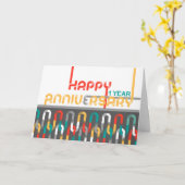 Werknemer 1st Jubileum Aanbevolen doopvont Kaart (Gele Bloem)